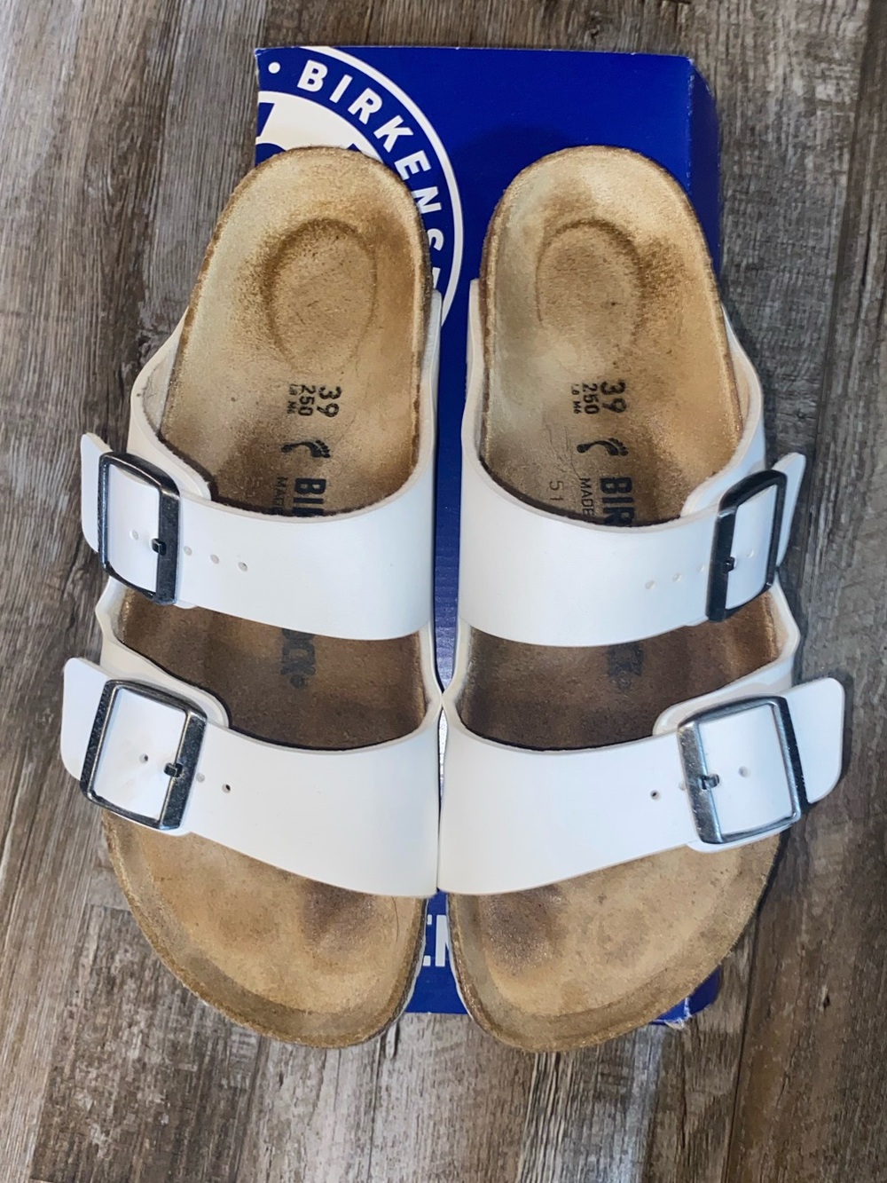 White Arizona Birkenstocks